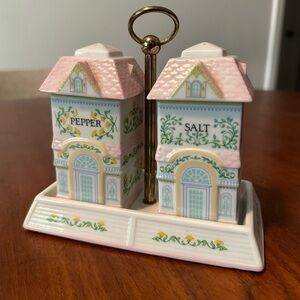 Vintage Lenox 1991 Salt and Pepper Shakers with Stand